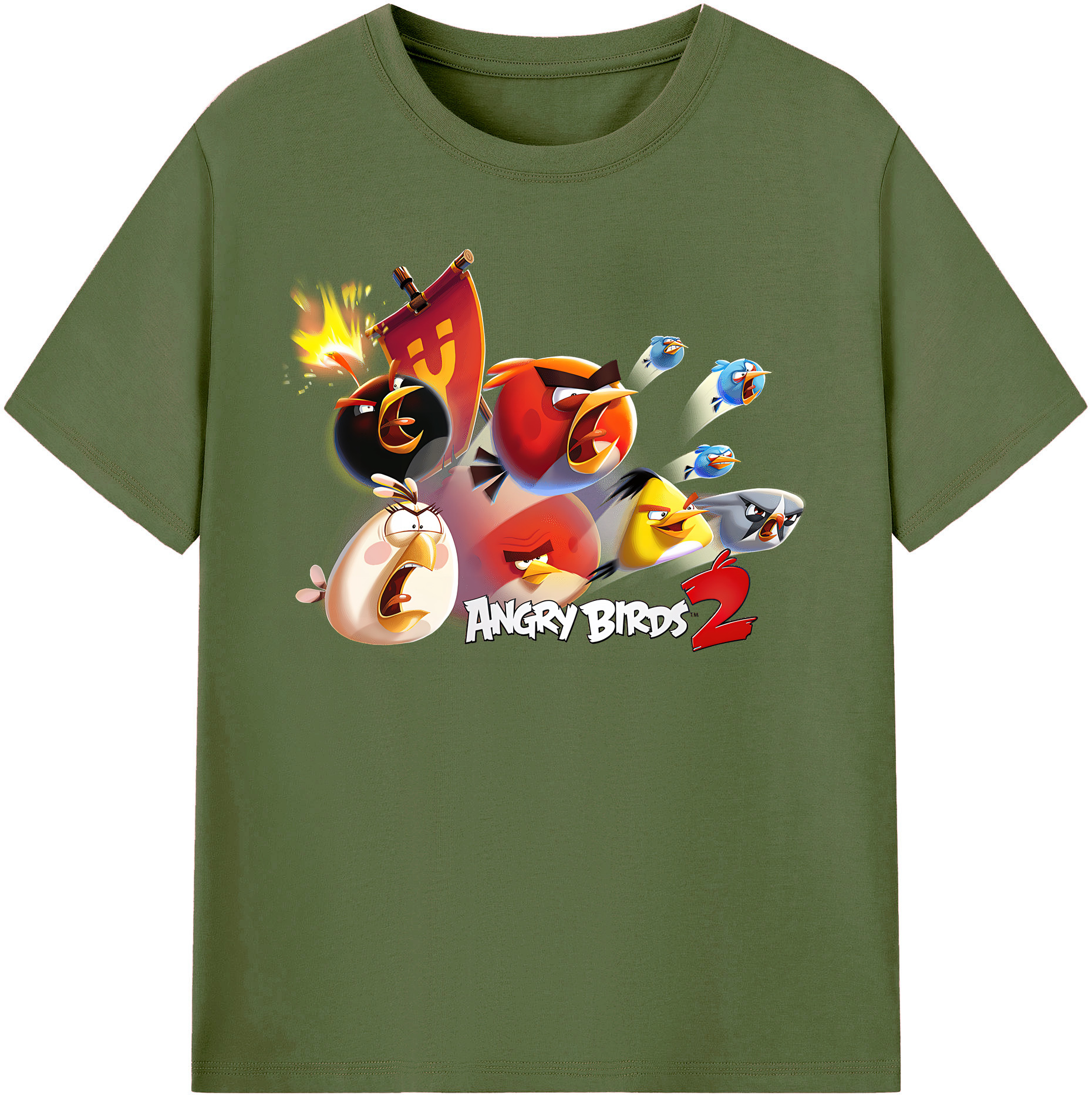 （画像用） Angry Birds アングリーバード 綿100％半袖Tシャツ（フロントプリント）